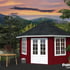 Palmako Hanna 4.2m x 4.2m Corner Log Cabin with Red Painted Finish