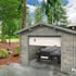 Palmako Roger 3.6m x 5.5m Wooden Garage Metal Door with Grey Dip