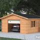 Palmako Roger 4.5m x 5.5m Wooden Garage Metal Door with Brown DIp