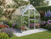 Palram Canopia Hybrid 6x6 Silver Polycarbonate Greenhouse