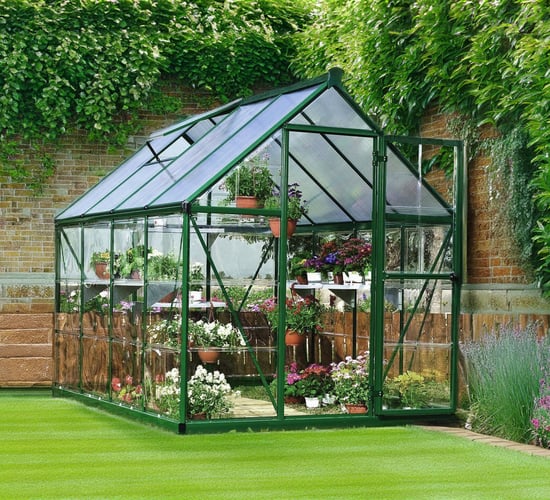 Palram Canopia Hybrid 6x8 Green Polycarbonate Greenhouse