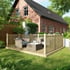 Power 10x12 Wooden Decking Kit with Three Handrails