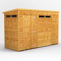 Power 10x4 Pent Security Shed Single Door