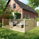 Power 12x12 Wooden Decking Kit with Three Handrails