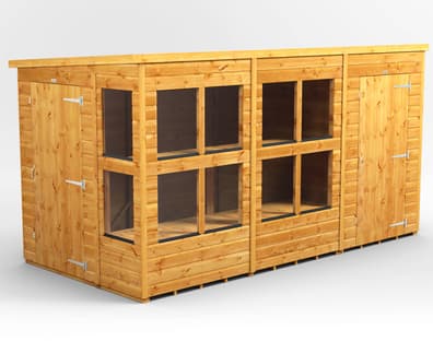 6ft Wide Pent Combi Potting Sheds