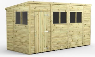 Power 14x6 Premium Pent Wooden Shed