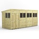 Power 16x6 Premium Pent Wooden Shed Optional Double Doors