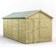 Power 16x8 Premium Apex Windowless Wooden Shed Double Doors
