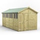 Power 16x8 Premium Apex Wooden Shed Optional Double Doors