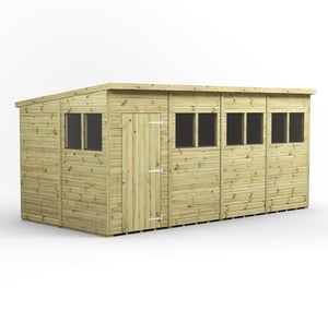 Power 16x8 Premium Pent Wooden Shed