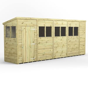 Power 18x4 Premium Pent Wooden Shed