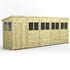 Power 20x4 Premium Pent Wooden Shed Optional Double Doors