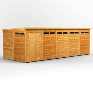 Power 20x8 Pent Security Shed Single Door
