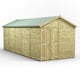 Power 20x8 Premium Apex Windowless Wooden Shed Double Doors