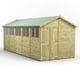 Power 20x8 Premium Apex Wooden Shed Optional Double Doors