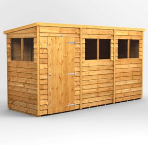 Power 12x4 Overlap Pent Wooden Shed