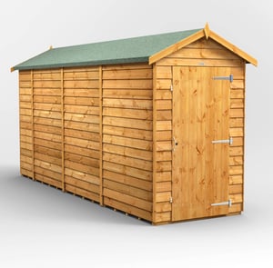 Power 14x4 Windowless Overlap Apex Wooden Shed