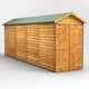 Power 18x4 Overlap Apex Windowless Wooden Shed Double Door