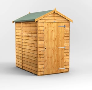 Power 6x4 Windowless Overlap Apex Wooden Shed