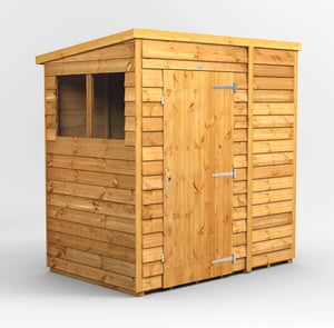 Power 6x4 Overlap Pent Wooden Shed
