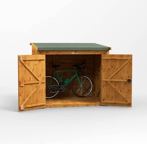 Power 6x5 Pent Wooden Bike Shed
