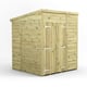 Power 6x6 Premium Pent Windowless Wooden Shed Double Doors