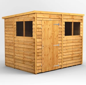 Power 8x6 Overlap Pent Wooden Shed