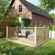 Power 8x10 Wooden Decking Kit with Three Handrails