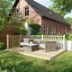 Power 8x12 Wooden Decking Kit with Two Handrails