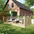 Power 8x14 Wooden Decking Kit with Three Handrails