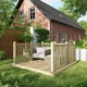 Power 8x8 Wooden Decking Kit with Three Handrails