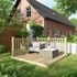 Power 8x8 Wooden Decking Kit with Two Handrails