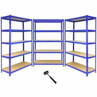 Bulldog 120cm x 45cm 5 Tier Shelving in Blue Set of 3