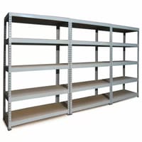 Bulldog 120cm x 50cm 5 Tier Shelving Set of 3 in Grey