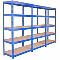 Bulldog 90cm x 50cm 5 Tier Shelving in Blue Set of 3
