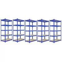Bulldog 90cm x 50cm 5 Tier Shelving in Blue Set of 5