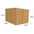 10x8 Windowless Pent Overlap Wooden Shed Dimensions