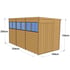 12x6 Pent Overlap Wooden Shed Dimensions