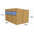 12x8 Pent Overlap Wooden Shed Dimensions