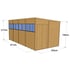 16x8 Pent Overlap Wooden Shed Dimensions