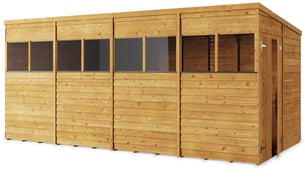 16x8 Pent Overlap Wooden Shed
