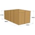 20x8 Windowless Pent Overlap Wooden Shed Dimensions