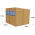 8x8 Pent Overlap Wooden Shed Dimensions