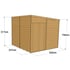 8x8 Windowless Pent Overlap Wooden Shed Dimensions