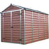 Palram 6x10 Plastic Skylight Garden Storage Shed in Amber