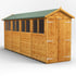 Power 16x4 Apex Wooden Shed Double Doors