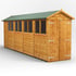 Power 18x4 Apex Wooden Shed Double Doors