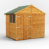 Power 8x8 Apex Wooden Shed Double Doors