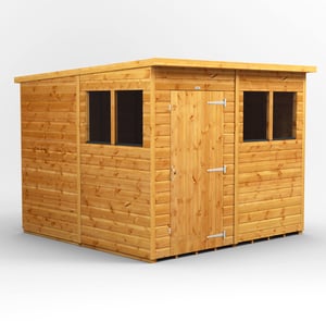 Power 8x8 Pent Wooden Shed
