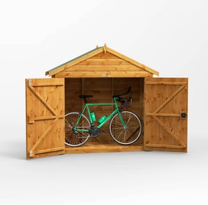 Power 6x2 Apex Wooden Bike Shed